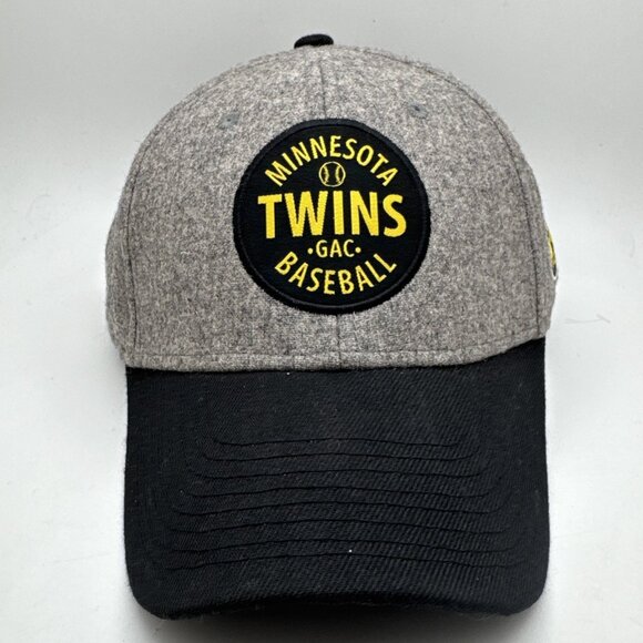 Minnesota Twins Baseball Hat Gray Black Gustavus Adolphus 1862 Patch Adjustable - Picture 1 of 4